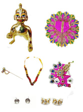 Laddu Gopal Idol With Heavy Dress, All Accessories, Brass, Gold Idol - Size No.5, Thakur Ji Murti, Occasion & Festivals, Janmashtami Specials, Bal Gopal Statue, Baby Krishna Idol